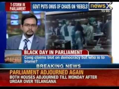 Telangana bill: Shameful day for Parliament, MP's use pepper spray and knife pulled inside Lok Sabha