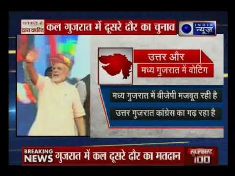 गुजरात विधानसभा चुनाव 2017: कल गुजरात में दूसरे दौर के चुनाव | Tonight with Deepak Chaurasia