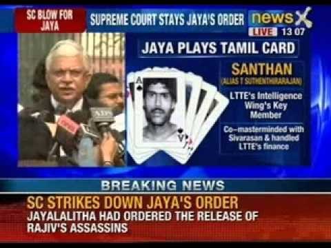 Supreme Court stays Jayalalithaa's decision to free Rajiv Gandhi's killers