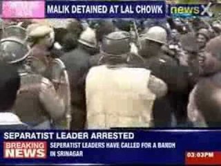 Yasin Malik was detained while leading a protest towards Lal Chowk