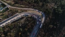 Uludağ Yolunda Tur Otobüsü Devrildi - Drone Görüntüleri