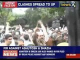 AAP workers stage protest outside BJP headquarter in Delhi