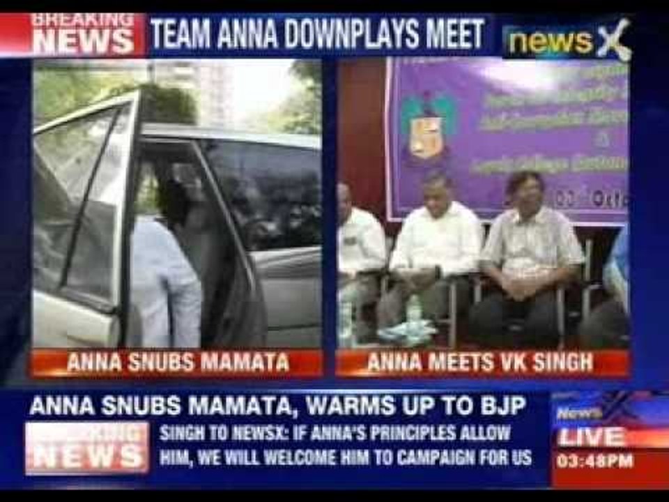 Anti-corruption crusader Anna Hazare meets General VK Singh