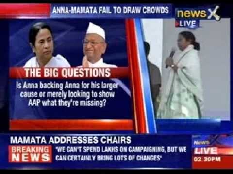 Mamata Banerjee addresses a rally at Ramlila Maidan