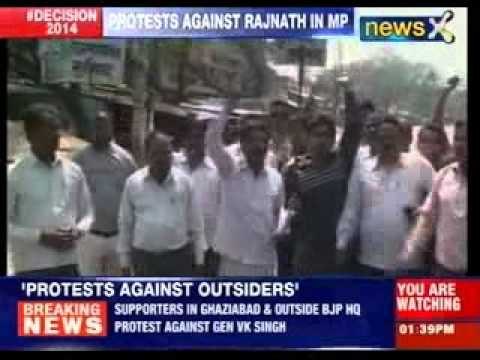 BJP supporters protest outsiders being picked over local leaders for Lok Sabha seats