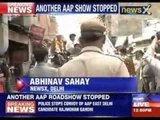 Aam Aadmi Party candidate Rajmohan Gandhi's road show stopped in New Delhi