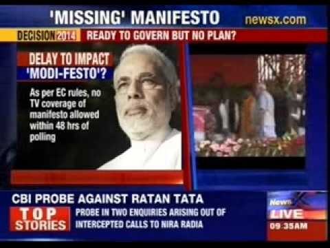 BJP manifesto scheduled for April 3 has been delayed