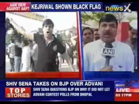 AAP shown black flags in Faridabad roadshow