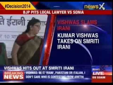 AAP leader Kumar Vishwas takes on BJP's leader Smriti Irani