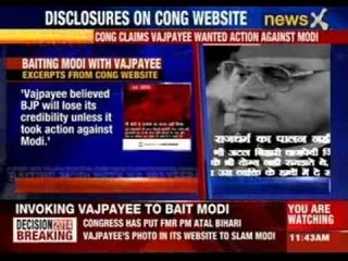 Congress puts Vajpayee's photo on website, stirs controversy