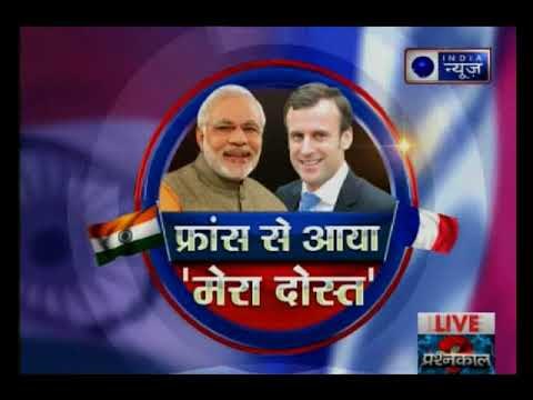 फ्रांस के राष्ट्रपति इमैनुअल मैक्रों पहुंचे वाराणसी; बाबतपुर एयरपोर्ट पर पीएम मोदी ने किया स्वागत