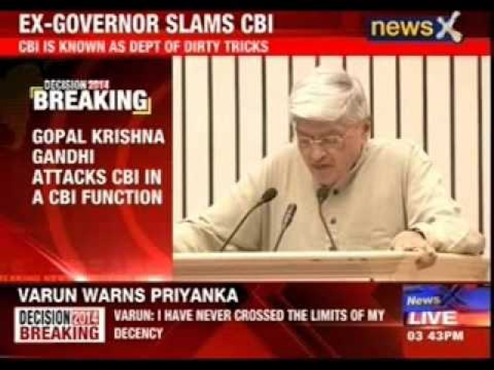 Gopalkrishna Gandhi attacks CBI function