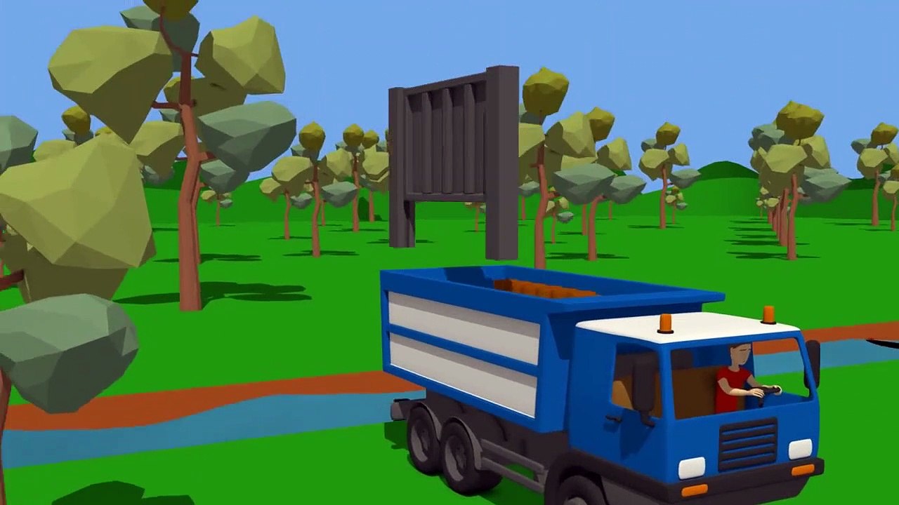 #Camion et #Excavatrice, Camion à benne et Bleu Bulldozer | Rue Véhicules | Maszyny Budowlane Enfants