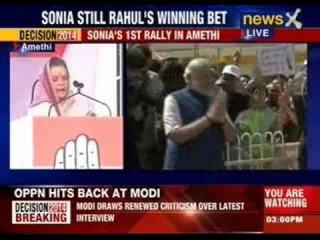 Sonia Gandhi addresses rally in Amethi