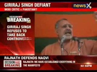 Giriraj Singh refuses to take back controversial remark