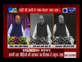 2019 के लिए विपक्ष की एकजुटता पर बोले अमित शाह- मोदी की बाढ़ में सांप, नेवला सब साथ आ गए