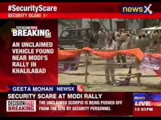 An unclaimed vehicle found near Modi's rally in Khalilabad