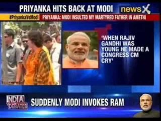 Priyanka Gandhi hits out at Narendra Modi in Amethi