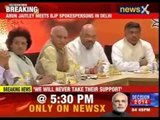 Arun Jaitley meets BJP spokespersons in Delhi