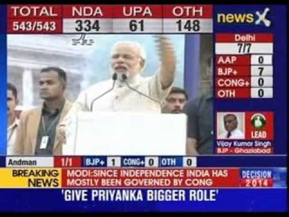 Narendra Modi makes victory speech in Vadodara