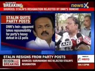 Stalin's resignation rejected by DMK's HONCHO