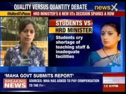 Smriti Irani wants IITs, students miffed