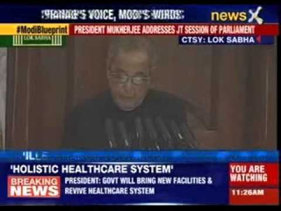 President Pranab Mukherjee addresses joint session of Parliament