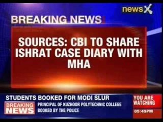 CBI to share Ishrat case diary with MHA