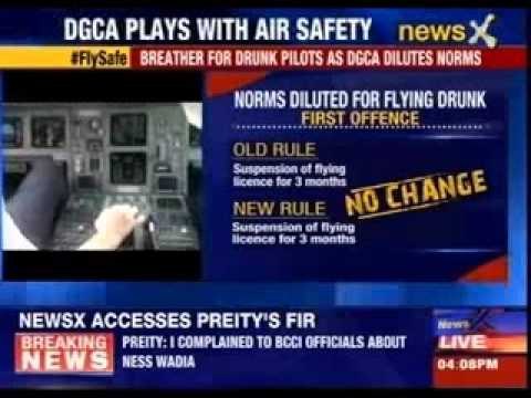 DGCA relates norms for pilots found drunk while flying