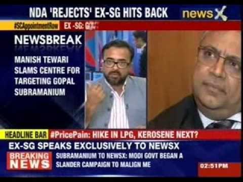 Manish Tewari slams centre for targeting Gopal Subramanium
