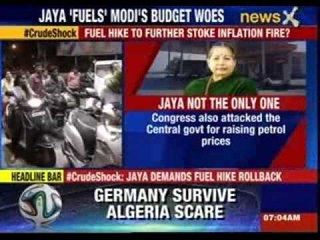 Jayalalithaa demands rollback after fuel price hike