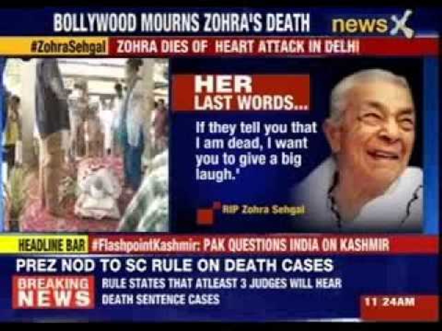 Actress Zohra Sehgal to be cremated today - video Dailymotion