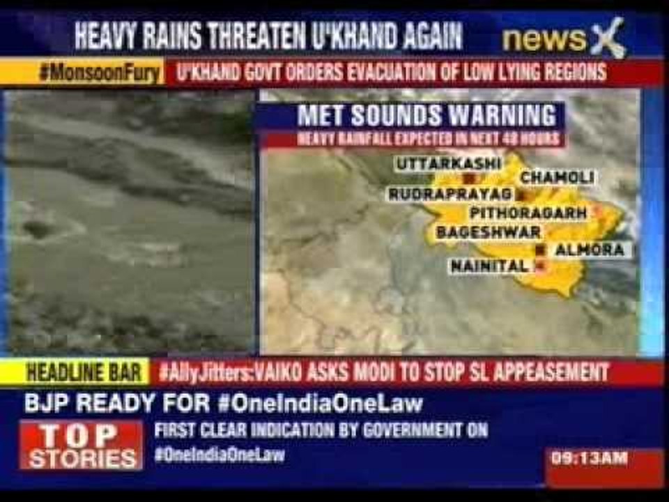 Heavy rain warning in Uttarakhand