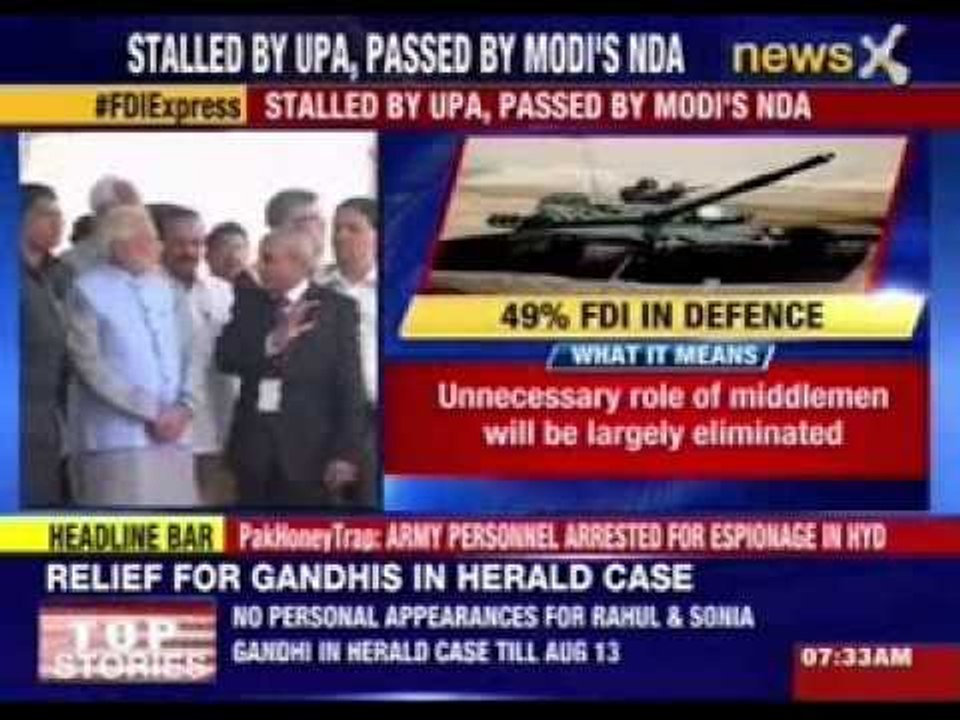 Cabinet approves 49% FDI in non-core sector defence