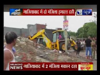 गाजियाबाद में दो मंजिला इमारत ढही, मलबे में दबने से बुजुर्ग महिला की मौत