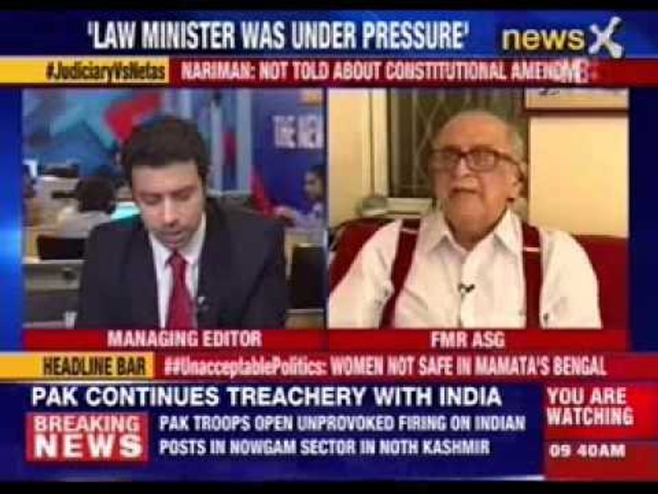 Fali S Nariman speaks out on Judicial Appointment Bill