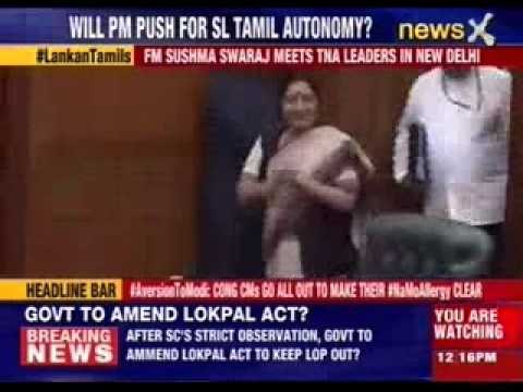 Sushma Swaraj meets TNA leaders in Sri Lanka
