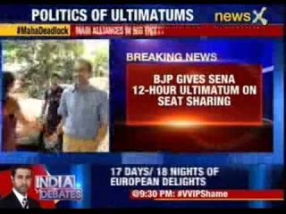 BJP gives Sena 12- Hour ultimatum on seat sharing