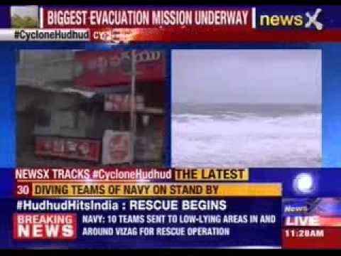 Cyclone Hudhud Hits Andhra Coast, 2 Killed