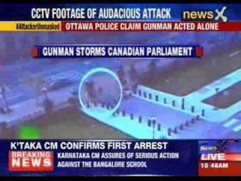Ottawa shooting: CCTV footage of Canada’s parliament attack out