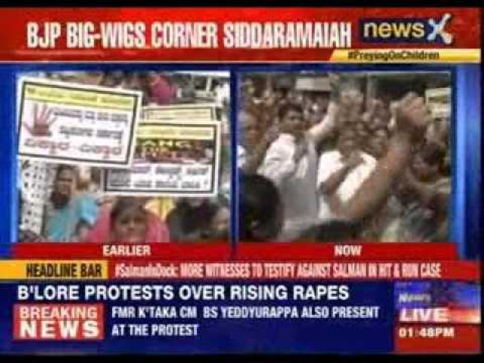 BJP leader protest in Bangalore