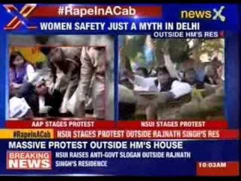 #RapeInACab: NSUI workers protest outside HM Rajnath Singh’s residence