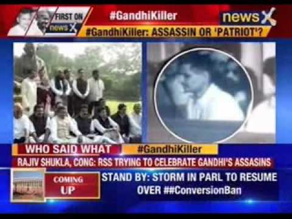 Congress stages protest over #GandhiKiller