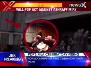 PDP MLA Ashraf Mir's celebrates his win with guns and bullets