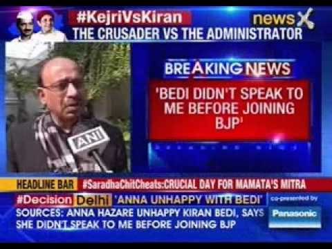 Anna unhappy with Kiran Bedi : Didn't consult me before joining BJP