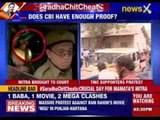 #SaradhaChitCheats:TMC supporters protest outside court