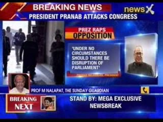 President Pranab Mukherjee attacks congress