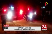 Tumbes: niña de 4 años recibe bala perdida en la cabeza