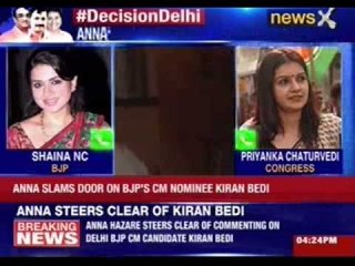Anna Hazare refuse to speak on Kejri vs Bedi faceoff