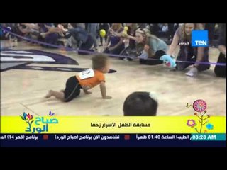صباح الورد - تنظم مسابقة للأطفال الرضع الأسرع زحفاً وسط تشجيع من الأباء والأمهات